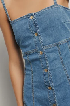 Denim|Abiti^Gaëlle Abito con bottoni • - Paris Blu