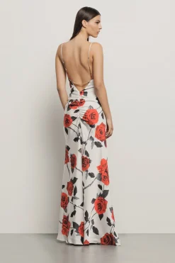 Abiti^Gaëlle Abito lingerie con scollatura profonda in raso • - Paris Bianco rosso