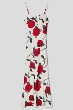 Abiti^Gaëlle Abito lingerie con scollatura profonda in raso • - Paris Bianco rosso