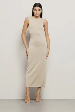 Abiti^Gaëlle Abito lungo con scollatura in maglia lurex • - Paris Oro