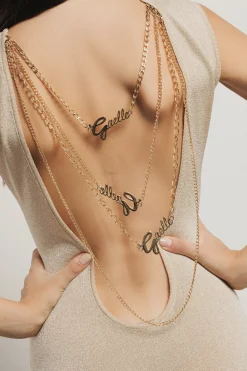 Abiti^Gaëlle Abito lungo con scollatura in maglia lurex • - Paris Oro