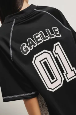 Abiti^Gaëlle Abito lungo con spacco sul davanti scollo a v mezza manica raglan • - Paris Rosa nero