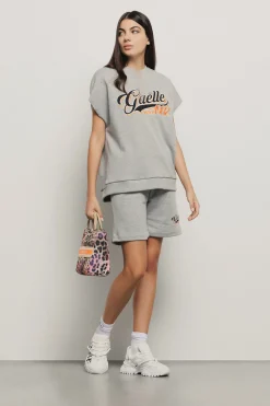 Gonne & Shorts^Gaëlle Bermuda in felpa con cinto elasticato e ricamo • - Paris Grigio melange