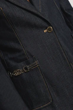 Giacche & Gilet|Denim^Gaëlle Blazer maxi con spalline • - Paris Blu