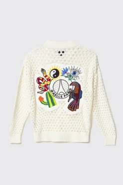 Maglieria^Gaëlle Bomber in maglia • - Paris Madreperla