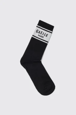 Calze^Gaëlle Calze in cotone con logo • - Paris Nero