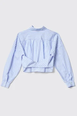Camicie^Gaëlle Camicia cropped in popeline bastonetto con top • - Paris Azzurro