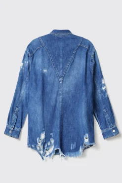 Denim|Camicie^Gaëlle Camicione con rotture • - Paris Blu