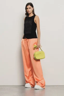 T-Shirt^Gaëlle Canotta con inserti in pizzo san gallo • - Paris Nero