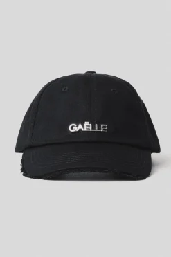 Cappelli^Gaëlle Cappello con visiera sfrangiata e logo in metallo • - Paris Nero