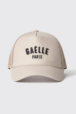Cappelli^Gaëlle Cappello trucker con rete e ricamo • - Paris Sabbia