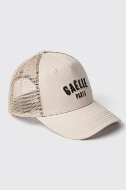 Cappelli^Gaëlle Cappello trucker con rete e ricamo • - Paris Sabbia