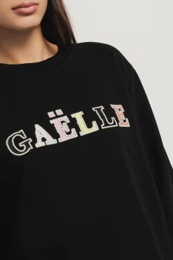 Felpe^Gaëlle Felpa manica lunga con logo ricamo • - Paris Nero