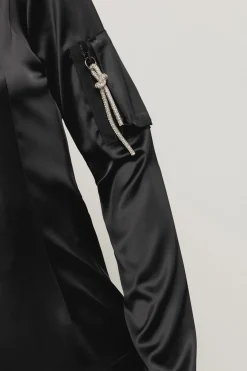 Felpe^Gaëlle Felpa zip attillata con tasca su braccio con dettaglio tira zip • - Paris Nero