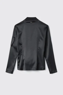 Felpe^Gaëlle Felpa zip attillata con tasca su braccio con dettaglio tira zip • - Paris Nero