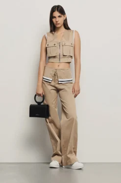 Giacche & Gilet^Gaëlle Gilet crop zippato in gabardina • - Paris Safari