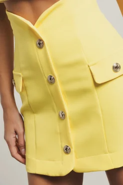 Gonne & Shorts^Gaëlle Gonna corta bustier in cady • - Paris Giallo