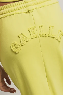 Gonne & Shorts^Gaëlle Gonna midi in felpa con cinto elastico con dettagli taglio vivo e ricamo • - Paris Lime