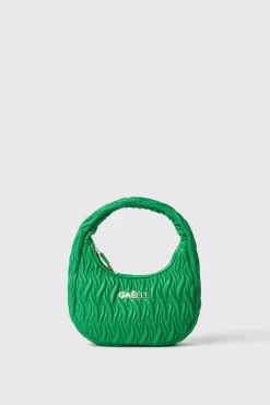 Borse A Mano|Borse A Tracolla^Gaëlle Maxi hobo plisse' con logo in metallo • - Paris Verde