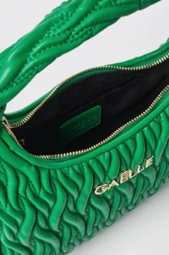 Borse A Mano|Borse A Tracolla^Gaëlle Maxi hobo plisse' con logo in metallo • - Paris Verde