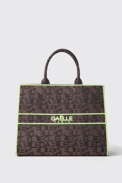 Borse A Mano|Shopper & Zaini^Gaëlle Maxi shopper con allover jacquard e logo in metallo • - Paris Marrone
