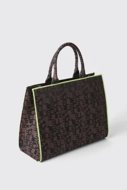 Borse A Mano|Shopper & Zaini^Gaëlle Maxi shopper con allover jacquard e logo in metallo • - Paris Marrone
