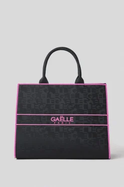 Borse A Mano|Shopper & Zaini^Gaëlle Maxi shopper con allover jacquard e logo in metallo • - Paris Nero