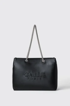 Borse A Tracolla|Shopper & Zaini^Gaëlle Maxi shopper con logo embossed • - Paris Nero
