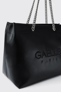 Borse A Tracolla|Shopper & Zaini^Gaëlle Maxi shopper con logo embossed • - Paris Nero