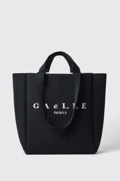 Shopper & Zaini^Gaëlle Maxi shopper con logo ricamato • - Paris Nero