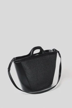 Borse A Mano|Borse A Tracolla^Gaëlle Maxi shopper con logo ricamato • - Paris Nero