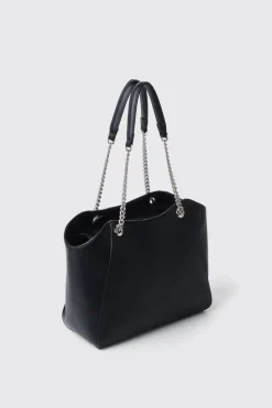 Borse A Tracolla|Shopper & Zaini^Gaëlle Maxi shoulder strap con logo in metallo • - Paris Nero