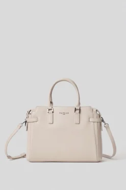 Shopper & Zaini^Gaëlle Maxi shoulder strap in ecopelle saffiano e logo in metallo • - Paris Safari
