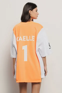 T-Shirt^Gaëlle Maxi t-shirt paricollo • - Paris Bianco arancio