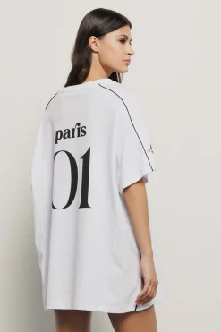T-Shirt^Gaëlle Maxi t-shirt paricollo con taglio raglan • - Paris Bianco