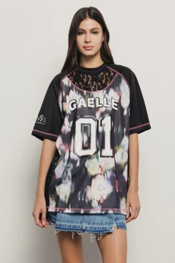 T-Shirt^Gaëlle Maxi t-shirt paricollo raglan • - Paris Nero