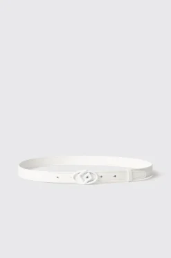 Cinture^Gaëlle Mini belt con fibbia maxi g • - Paris Bianco