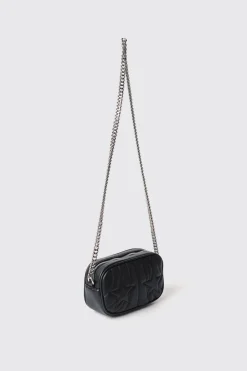 Borse Mini|Borse A Tracolla^Gaëlle Mini camera bag con matelasse' e logo con strass • - Paris Nero