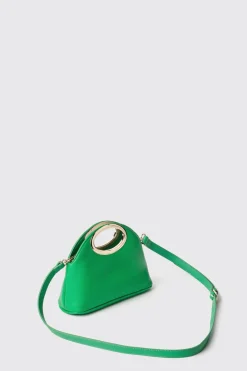 Borse A Mano|Borse Mini^Gaëlle Mini hand bag con logo in metallo • - Paris Verde