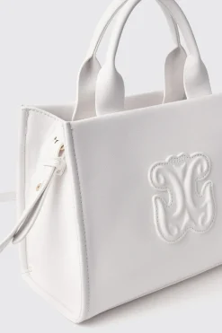 Borse A Mano|Borse Mini^Gaëlle Mini shopper con logo embossed • - Paris Bianco