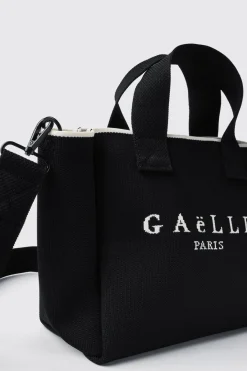 Borse A Mano|Borse Mini^Gaëlle Mini shopper con logo ricamato • - Paris Nero