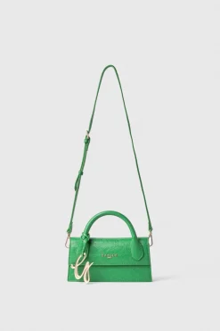 Borse A Mano^Gaëlle Mini shoulder strap con logo in metallo e maxi flag g coursive • - Paris Verde