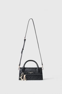 Borse A Mano^Gaëlle Mini shoulder strap con logo in metallo e maxi flag g coursive • - Paris Nero