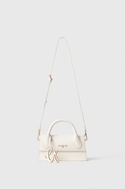 Borse A Mano^Gaëlle Mini shoulder strap con logo in metallo e maxi flag g coursive • - Paris Bianco
