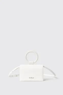 Borse A Mano|Borse Mini^Gaëlle Mini shoulder strap con logo in metallo • - Paris Bianco