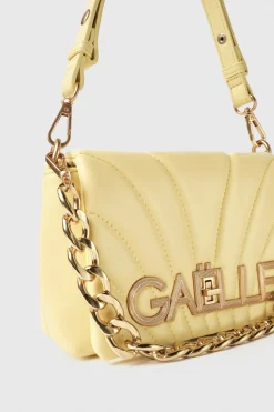 Borse Mini|Borse A Tracolla^Gaëlle Mini shoulder strap con matelasse' e logo chiusura girello • - Paris Giallo