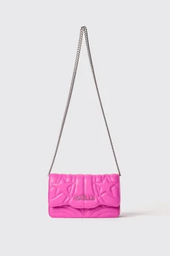 Borse Mini|Borse A Tracolla^Gaëlle Mini shoulder strap con matelasse' e logo con strass • - Paris Fucsia