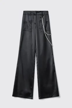 Pantaloni & Leggings^Gaëlle Pantalone a trombetta con vita bassa e dettaglio accessorio • - Paris Nero