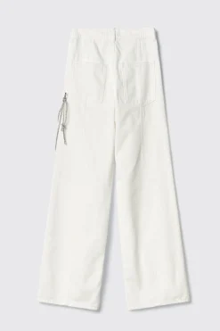 Pantaloni & Leggings|Denim^Gaëlle Pantalone boy over loose fit con catene strass • - Paris Off white