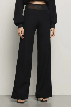 Pantaloni & Leggings^Gaëlle Pantalone dritto con dettaglio tulle in vita • - Paris Nero